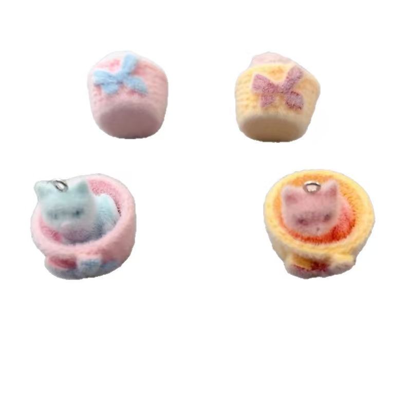 4pcs 3D plush resin cat pendan - огляд і ціна Jewelry Making For Birthday Party