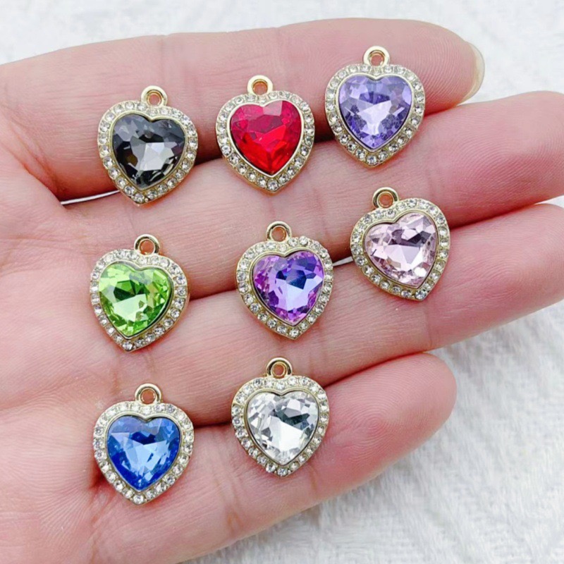 10pcs heart-shaped inlaid colo - огляд і ціна Jewelry Making For Birthday Party