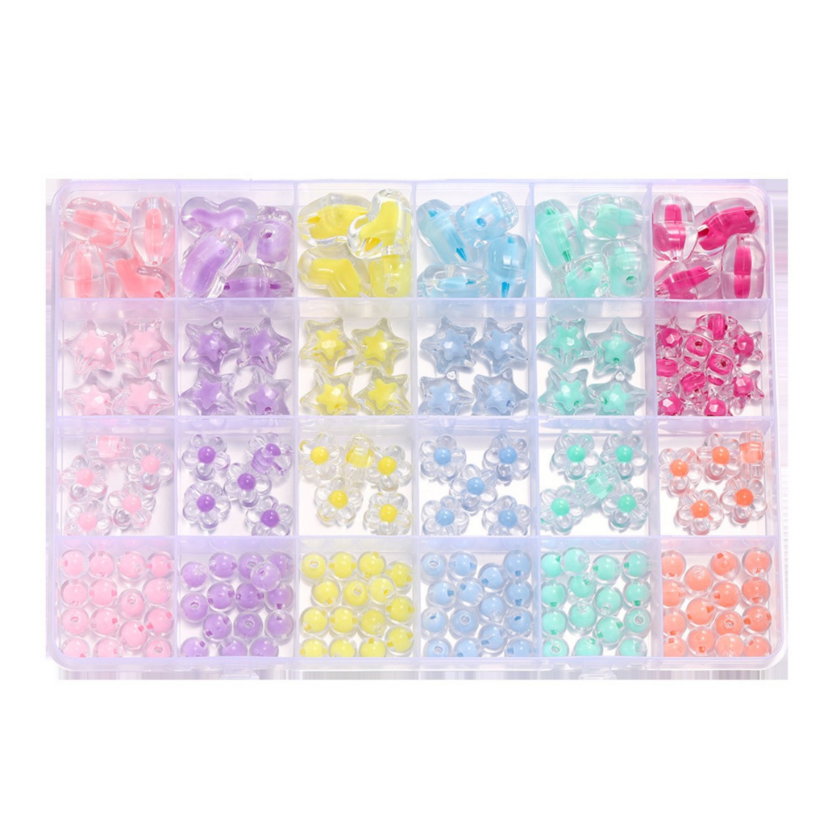 174pcs/Box Heart Acrylic Beads - огляд і ціна Jewelry Making For Birthday Party