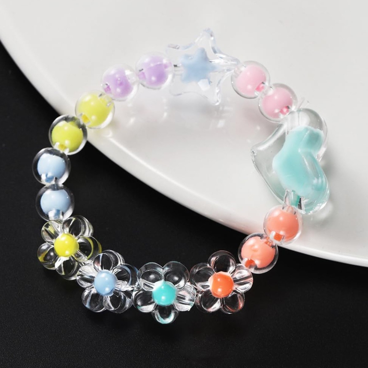 174pcs/Box Heart Acrylic Beads - огляд і ціна Jewelry Making For Birthday Party
