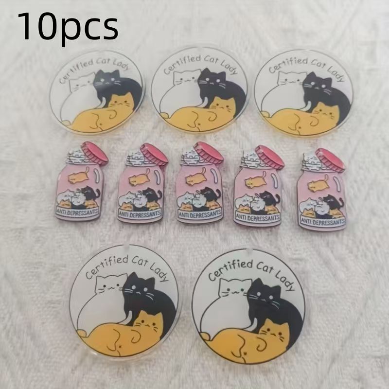 10pcs acrylic cute cat pendant - огляд і ціна Jewelry Making For Birthday Party