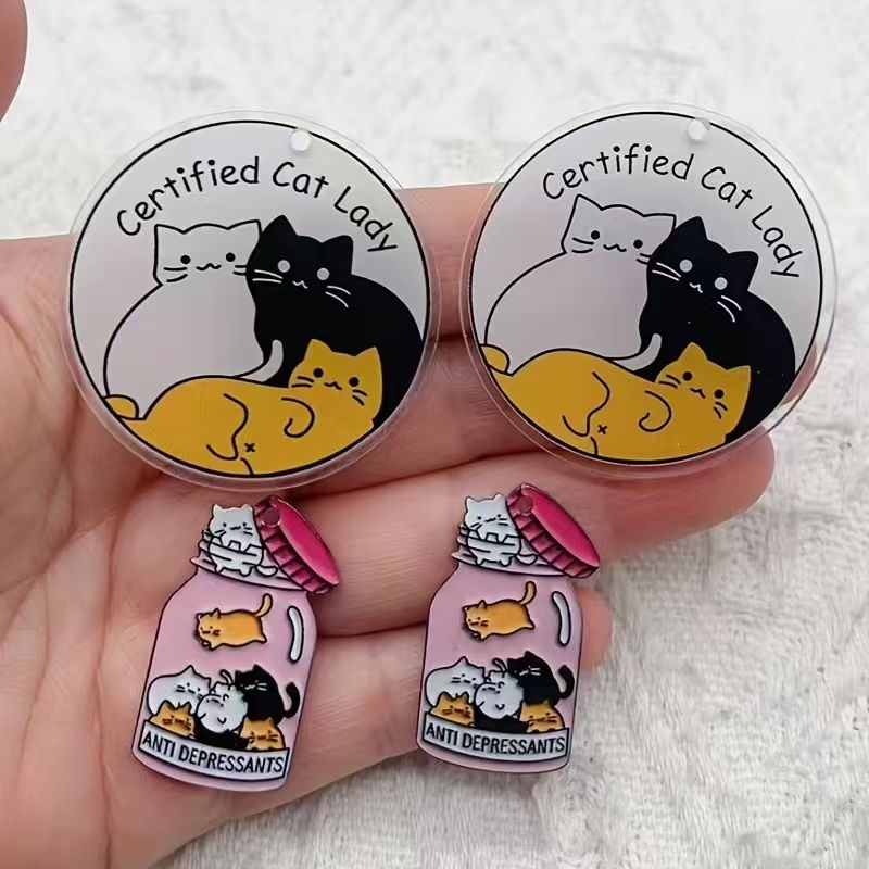 10pcs acrylic cute cat pendant - огляд і ціна Jewelry Making For Birthday Party