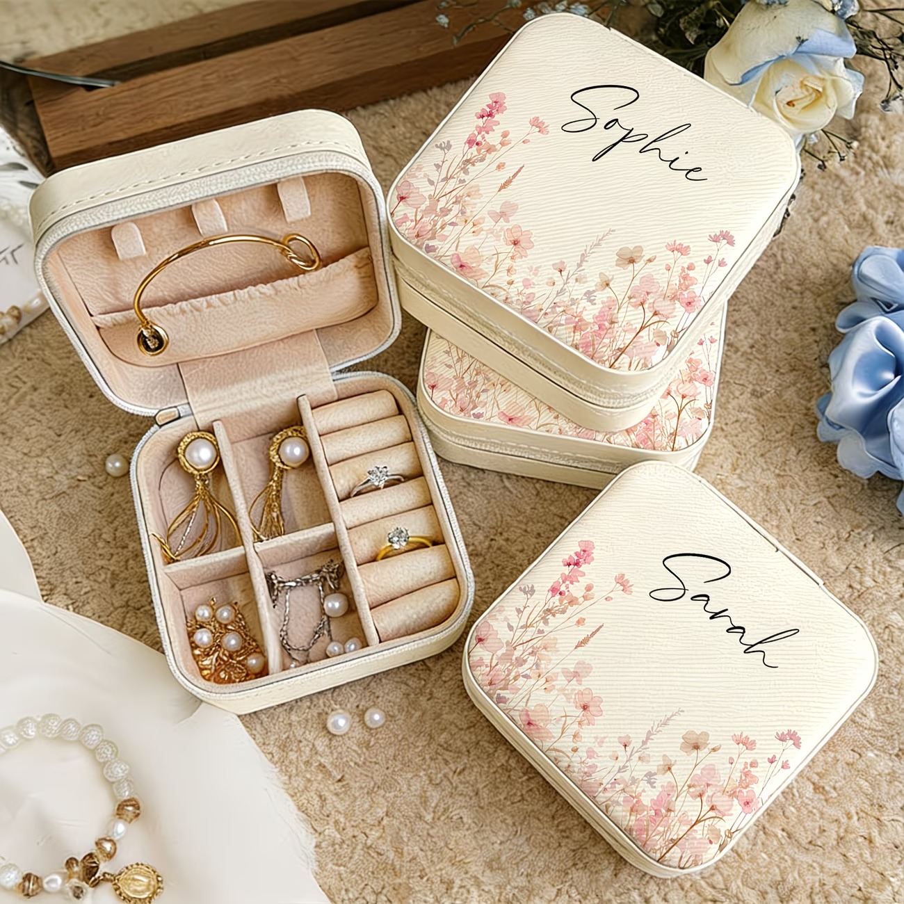 Custom Beige Jewelry Box Featu - огляд і ціна Jewelry Making For Birthday Party
