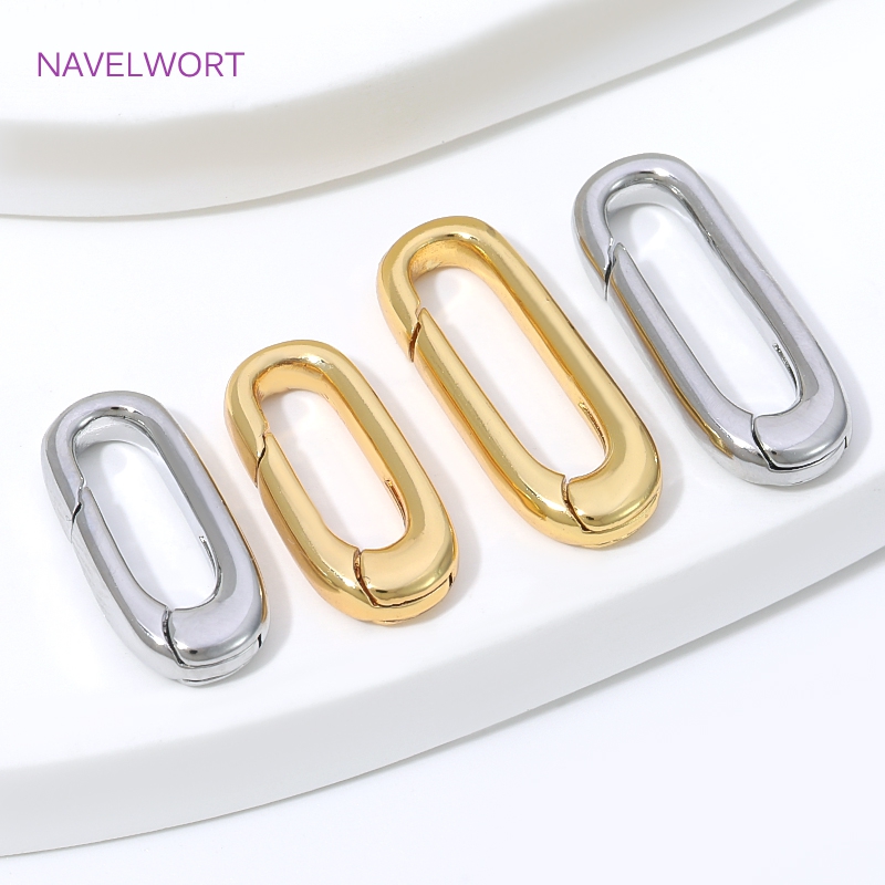 1/2/4Pcs 18K Gold Plated Oval  - огляд і ціна Jewelry Making Metal Supplies